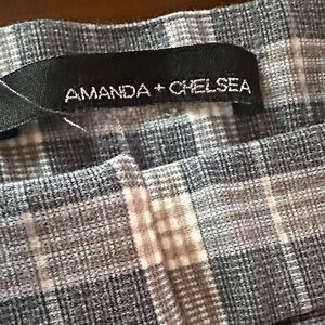 Amanda & Chelsea Gray Plaid Trousers